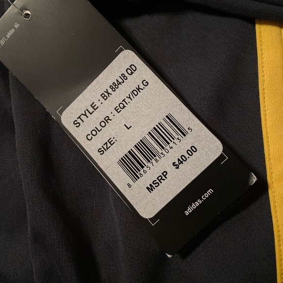 Grey & Yellow ADIDAS zip up. Size LARGE IN YOUTH - Picture 3 of 4